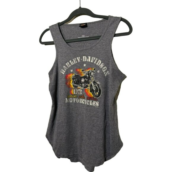 Harley Davidson Motorcycle Gray Ladies Racer Back Orlando Tank Top SZ Medium - Picture 3 of 7